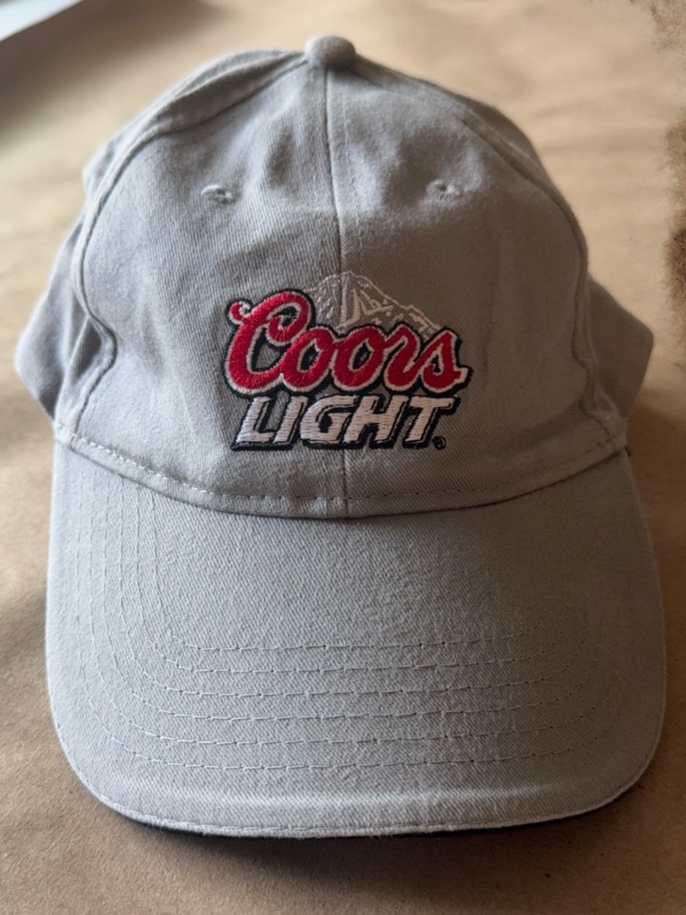 Coors Light Gray Strapback Hat Embroidered Logo Dad Cap Adjustable Beer